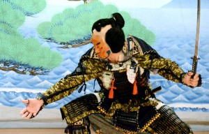 毎年3月に特別上演される福浦の歌舞伎。2015年の舞台より（朝日新聞）